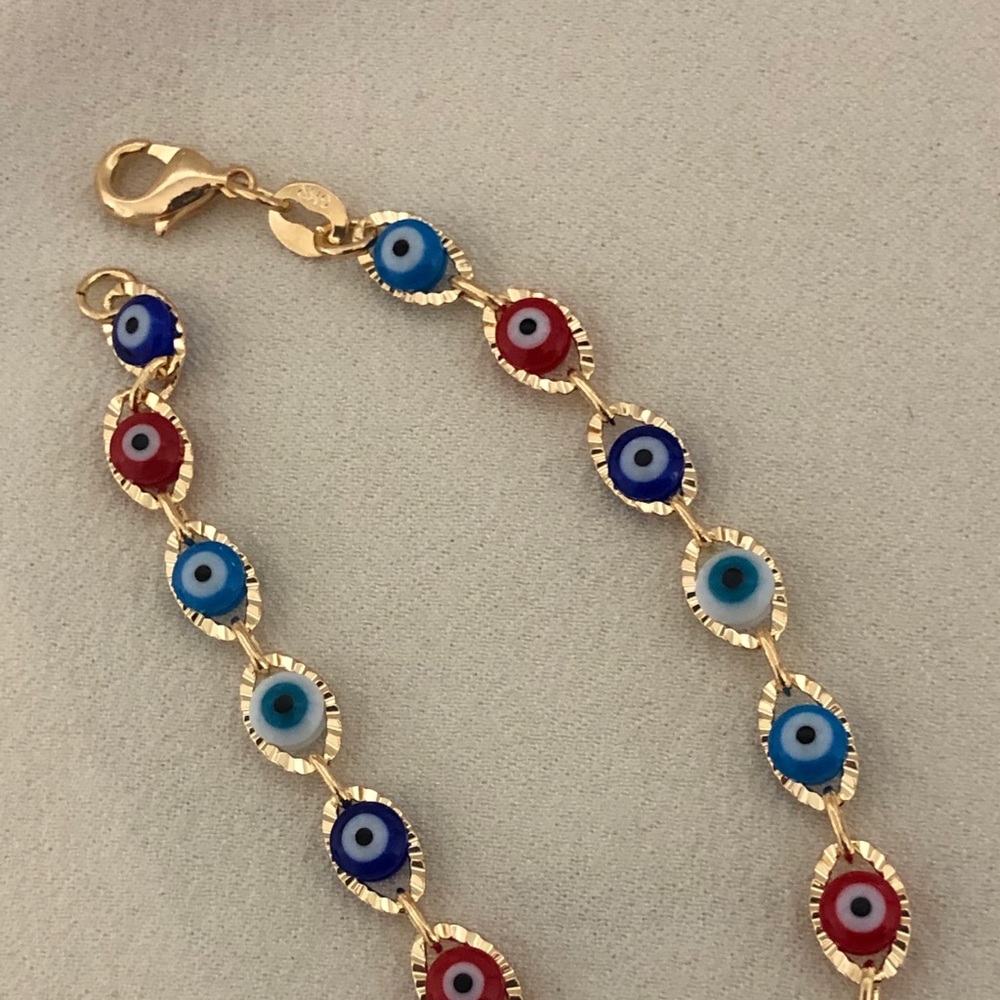 18k Gold Filled Multicolor Eye Bracelet - Picture 10 of 10